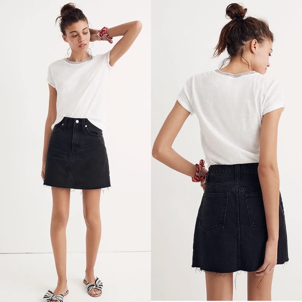 Madewell Denim Frisco Mini Skirt Lunar Wash Size 8 - Picture 1 of 10